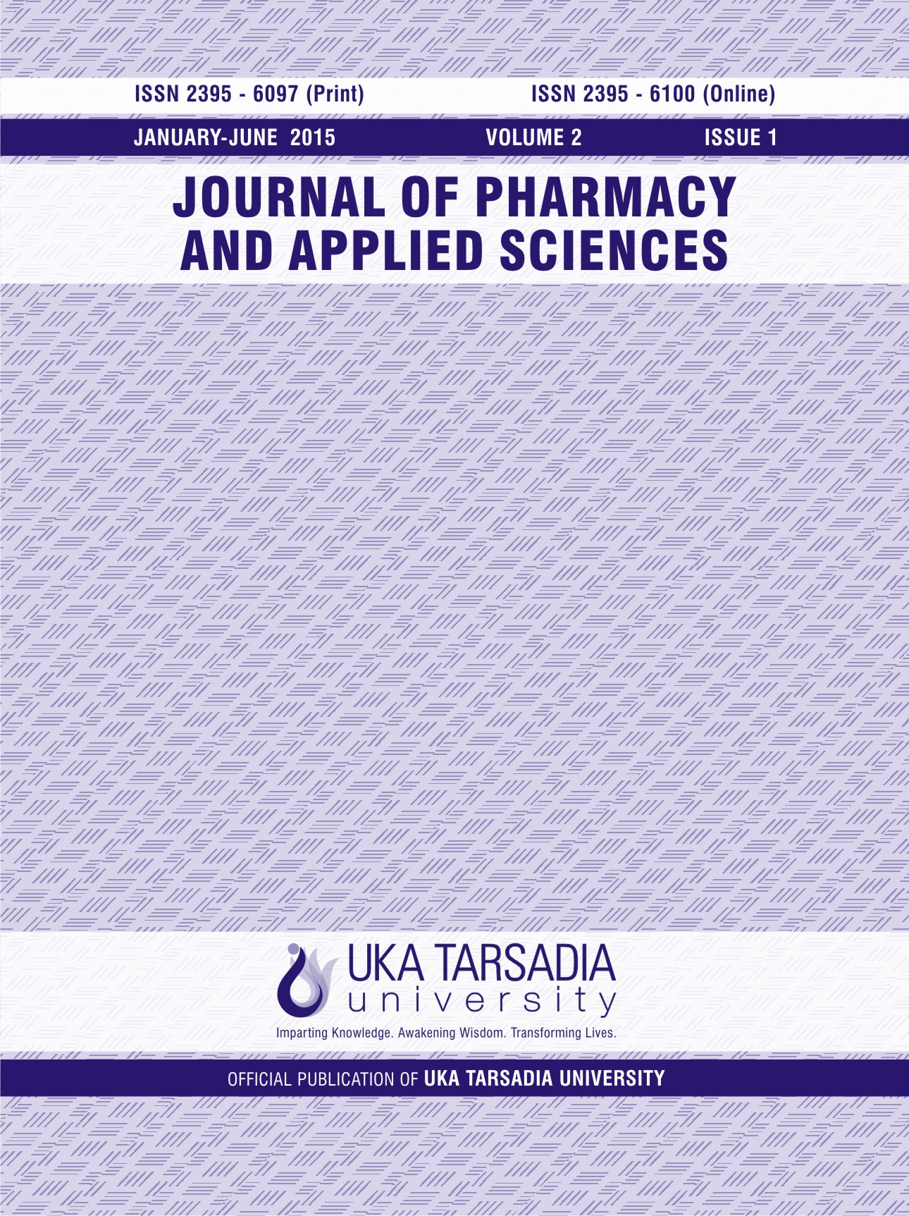 JPAS - Journal of Pharmacy and Applied Sciences